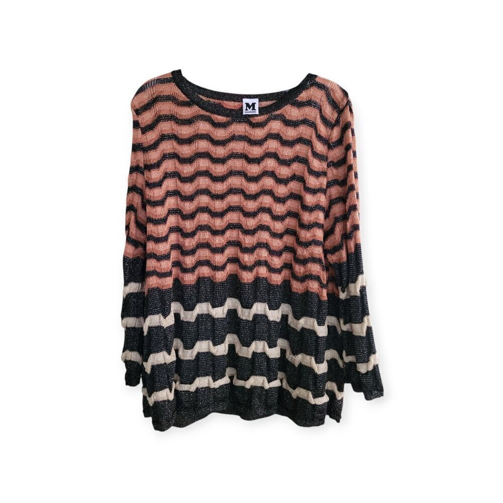 M Missoni Multicolor Lurex Knit Top Womens Medium/Large Italian Designer Glam - Picture 2 of 13